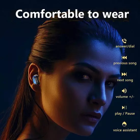 Bluetooth 5.0 Wireless Earbuds Headphone Headset Noise Cancelling TWS Waterproof