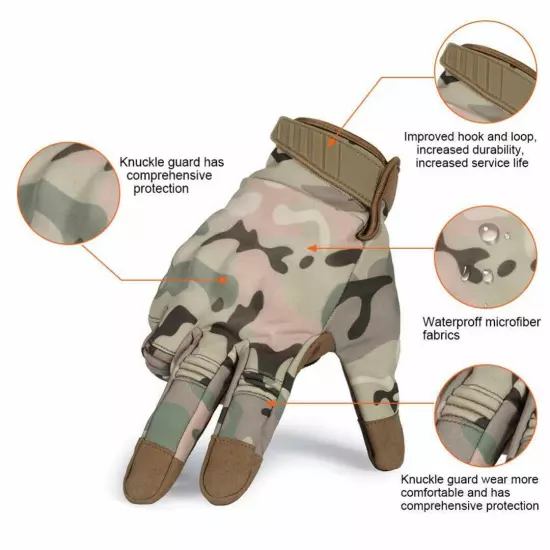 Tactical Gloves Touch Screen Full Finger Hand Protection for Hunting Shooting