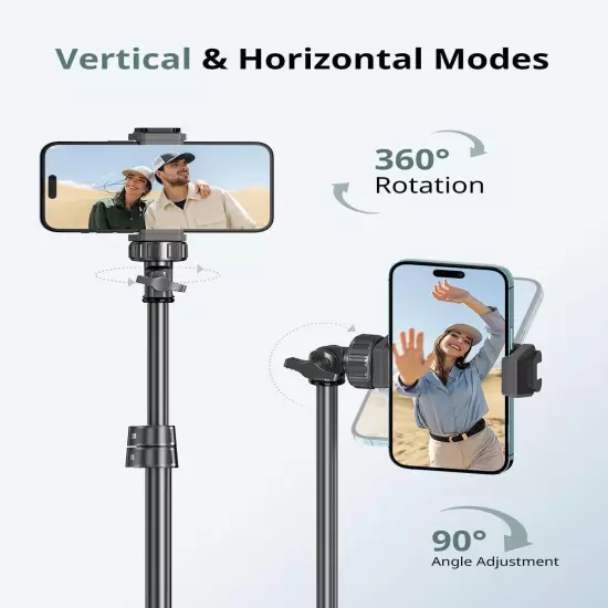 SENSYNE 62" Phone Tripod & Selfie Stick, Extendable Cell Phone Tripod Stand with