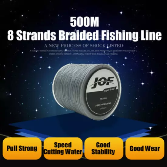 546Yds 8 Strands Fishing Braided Line Abrasion Resistant PE Saltwater Freshwater