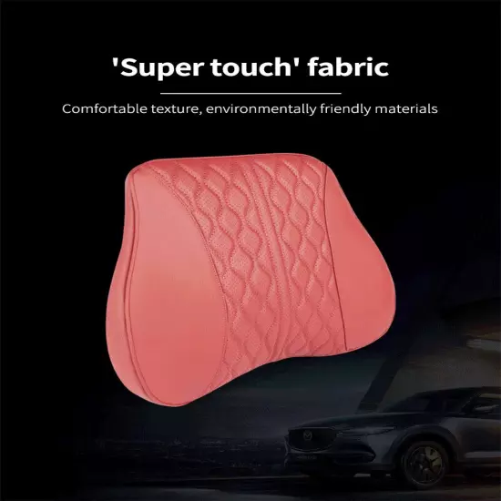 Car Leather Headrest Lumbar Support Rest Neck Pillow Back Cushion Waist Supports