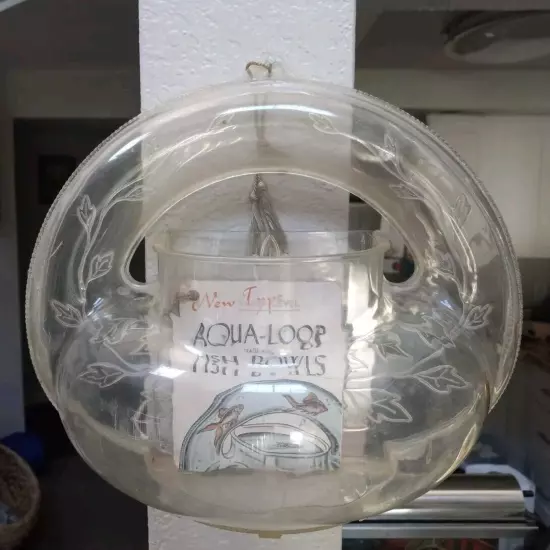 Vintage Antique Aquarium Wall Mount Nosco Aqua-Loop Fish Bowl 1940s 50s & Tags