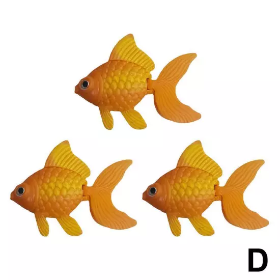 3Pcs Plastic Artificial Moving Fish Gold Fish Ornament Fishes Small Decor H2I6