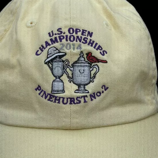 2014 U.S. Open Golf Hat Yellow Cotton Adult Adj Imperial USGA Pinehurst #2 Used