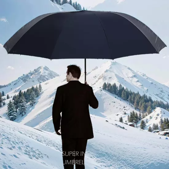 Super Large Folding Umbrella Windproof Fold Business Sun Rain Travel Whole Famil