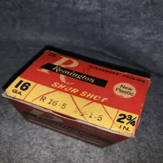  Rare Vintage Remington 16 GA SHUR SHOT Empty Ammo Box 