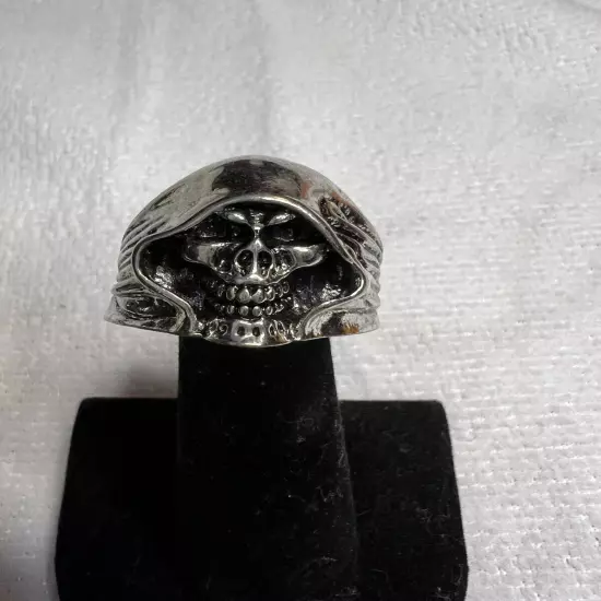 WARRIOR SKULL RING MEN BIKER RING Silver 925 - Made In USA