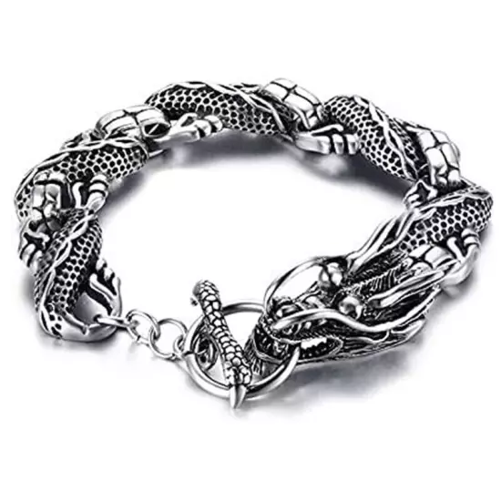 Viking Dragon Stainless Steel Bracelets Ouroboros Unique Gothic Perfect Men Gift