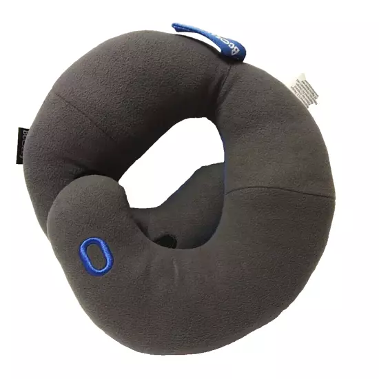 Bcozzy Neck Pillow Travel Gray Blue With Storage Bag Neck and Chin Support