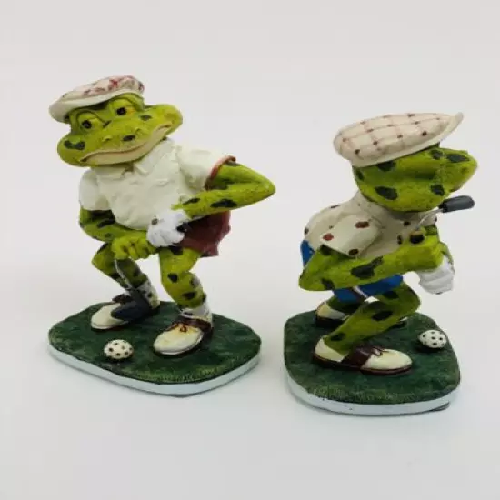 Golfing Frogs Figurines 5”