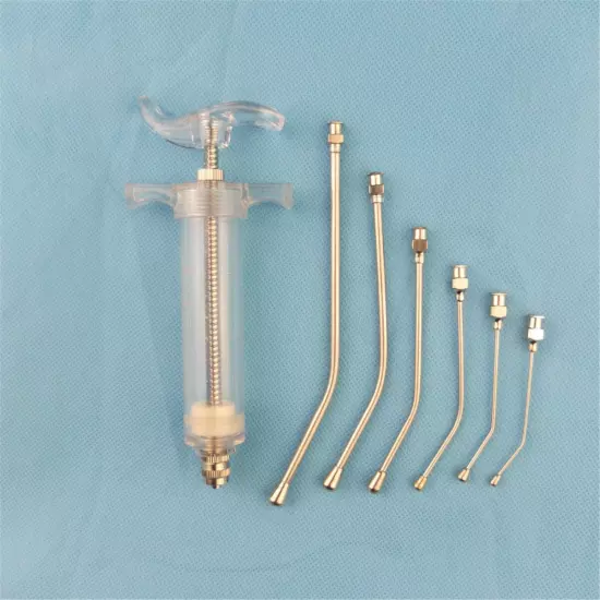 Veterinary Crop Feeding Kit - 6Pcs curved gavage tubes & 1Pc Syringe