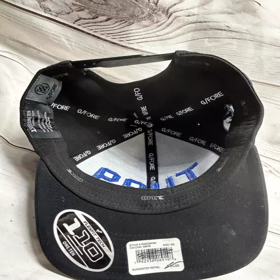 NEW G/Fore Hat Mens Snapback "TH99" Black Blue Flexfit One Ten 1.10 Adjustable