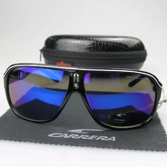 Men Women Retro Sunglasses Unisex Square Bright Black Frame Carrera Glasses C19