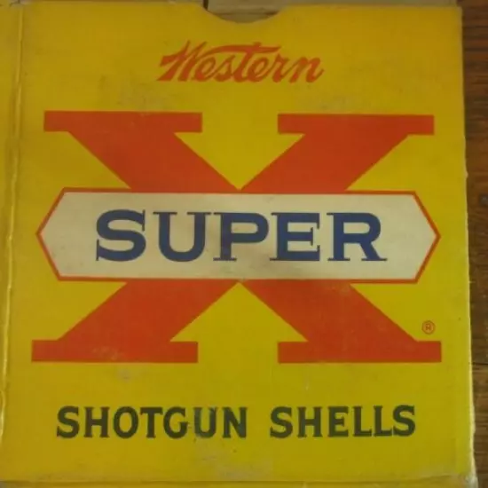 VINTAGE WESTERN SUPER X SHORT SHOT STRING 12 GA CARTRIDGE SHELLS Box Empty