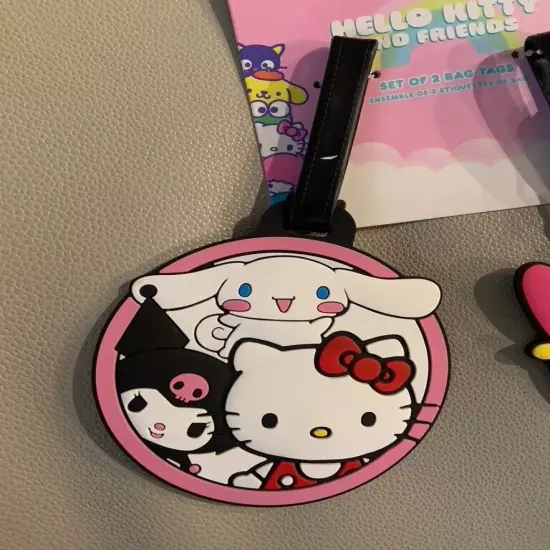 Sanrio Hello Kitty & Friends 2 Piece Luggage School Backpack Tags ID Set-New