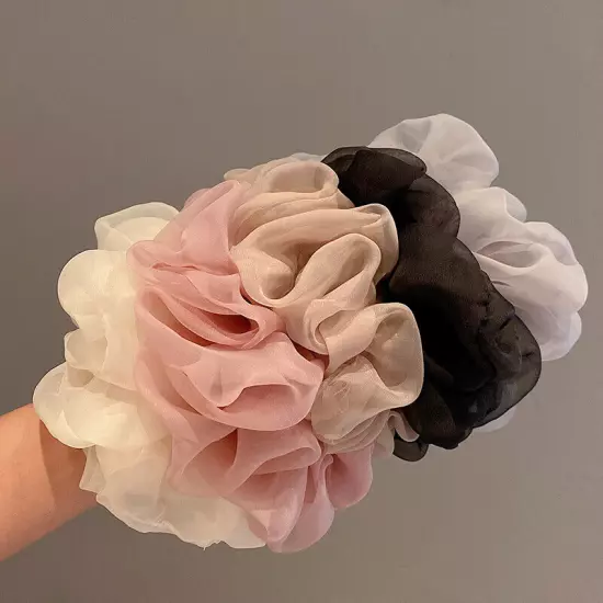 Organza Hair Scrunchies Rubber Band Soft Elastic Hair Ring Ponytail Holder Tie