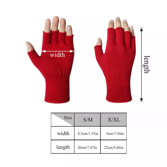 EvridWear Men Women Merino Wool Knit Liner Gloves Finger/Fingerless/Touchscreen