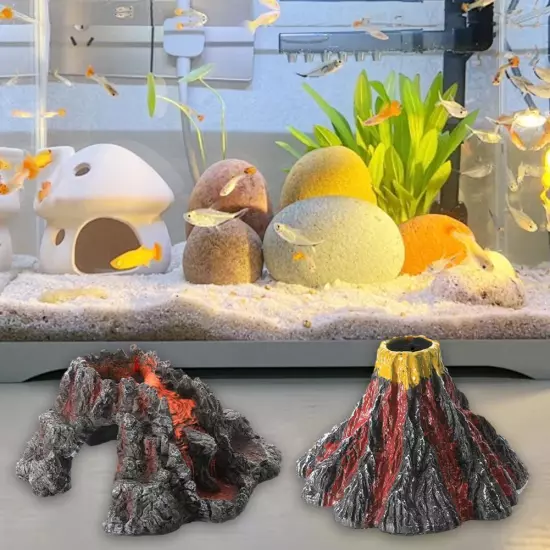 Fish Tank Volcano Decoration Volcanic Eruption Decoration D2P1