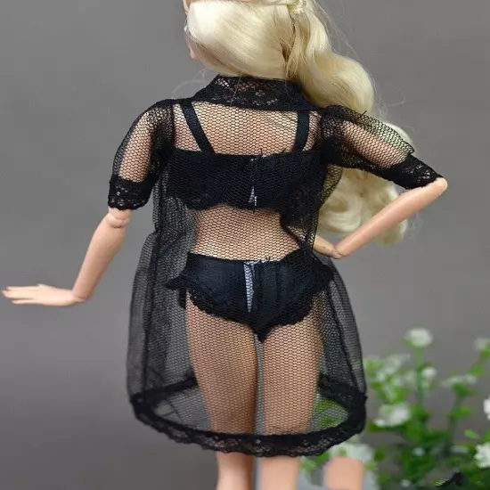 Doll Accessories Black Pajamas Lingerie Bra + Underwear Clothes For 11.5" Doll