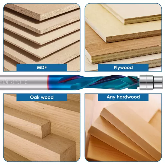 Up Down Cut Spiral Flush Trim Router Bit 1/4" Shank Flush Trim RouterφBit Cutter