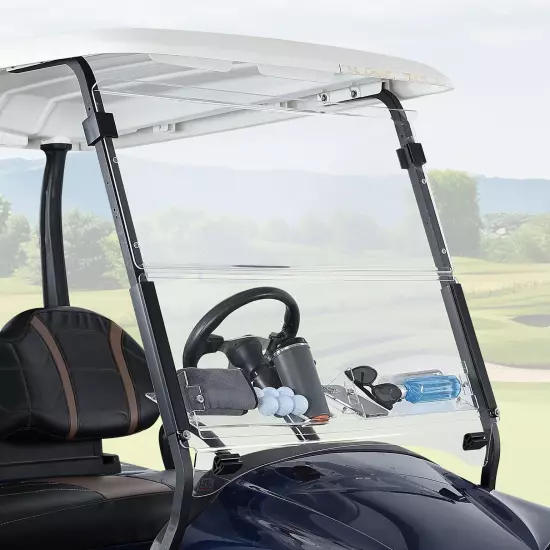 Golf Cart Folding Windshield W/ Storage basket for Club Car Precedent 2004-2024