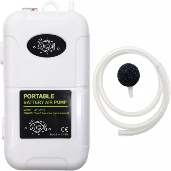 Portable Air Pump, Aquarium Air Pump, Aeration up to 6 Gallons, Fish Tank Air Bu