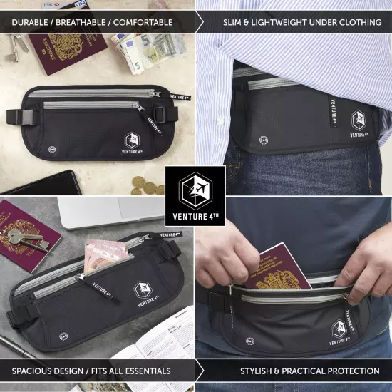 VENTURE 4TH RFID Money Belt for Travel: The Trusted Hidden Waist Stash