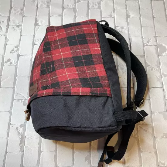 LL Bean Backpack Bookbag Wool Blend Plaid Flannel Laptop Tablet Travel School