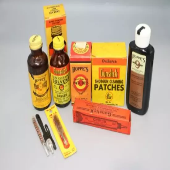 Gunslick and Hoppes Vintage Gun Cleaning Supplies