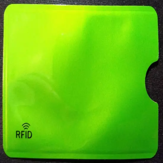 (2) RFID LIME GREEN C. Card Anti Theft Blocking Safety Sleeve Shield FREE2Ship!