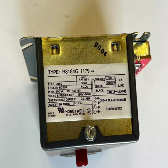 Honeywell R8184G 1179 Protectorelay Oil Burner Controller 120V, ~Oxidation~