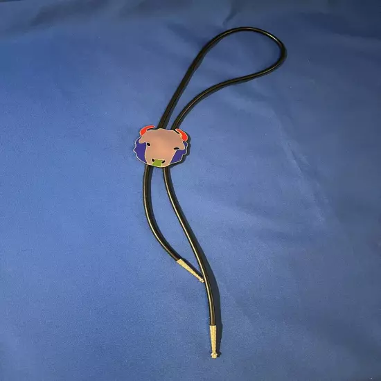 Enameled Bison Bolo Tie By Fritz Scholder