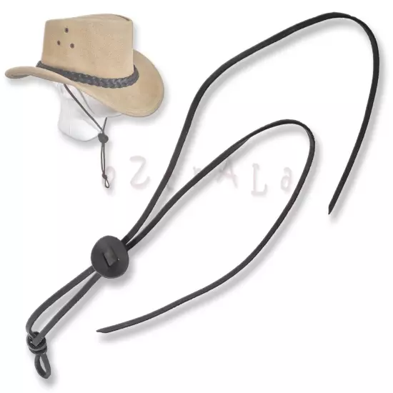 oZtrALa CHIN-STRAP Buffalo LEATHER Stampede String Cowboy Hat Men HAC2 Chinstrap