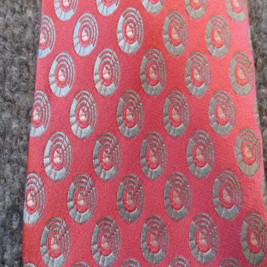 Ted Baker of London Tie Mens 100% Silk Made USA Goemetric on Coral Pink 60 x 3.5