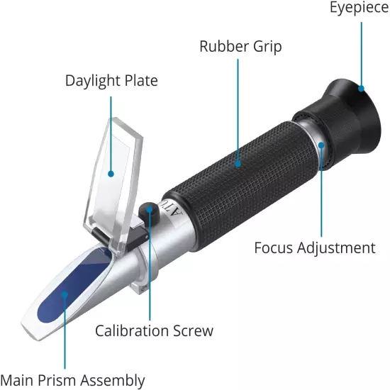 AUTOUTLET Salinity Refractometer Saltwater Aquarium for Seawater, Pool, Tank, &