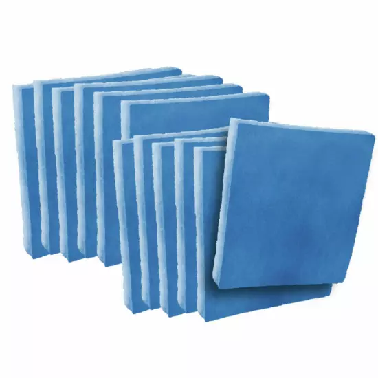 (12) Blue / White Polyester Filter Media Pads with Frame - Choose Size