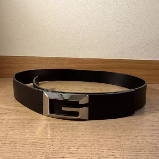 GUCCI Leather Belt GUCCI G Buckle 78cm 93cm