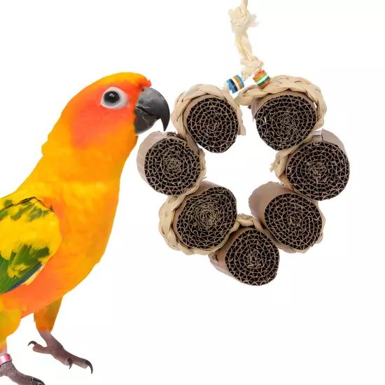 Shedder Rolls Medium Bird Toy, Shreddable Bird Toy, Parrot Toy Natural Bird Toy