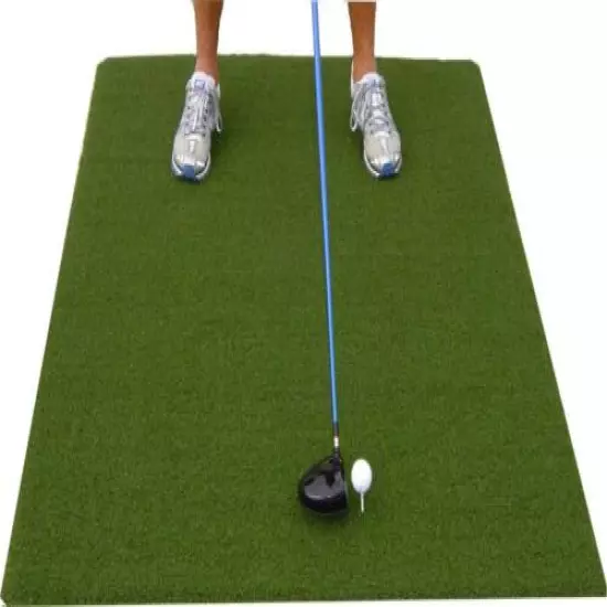 3' x 5' Golf Chipping Driving Range Practice Tee Line Mat - Holds A Wooden Tee