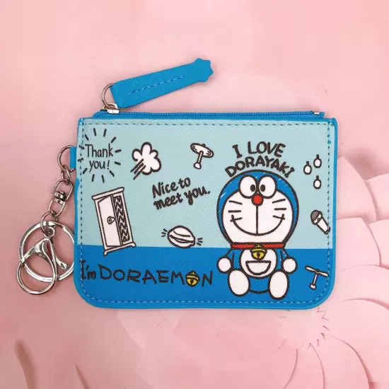 doraemon zip Card Holder Bag Keychain Coin Purse Card Holder Purses handbag