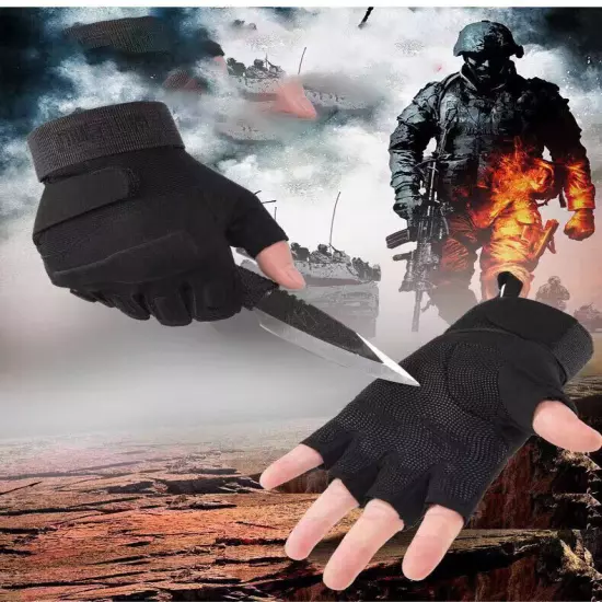 Tactical Fingerless Gloves Military Combat Shooting Half Finger Gloves for Mens