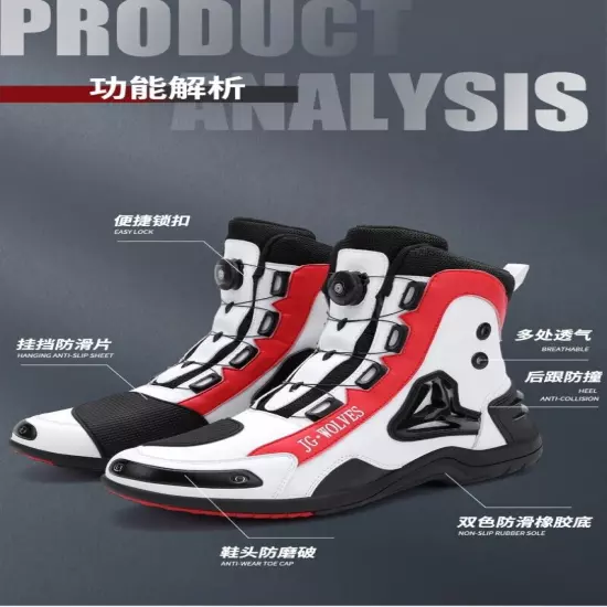 Professional Non-Slip Motorcycle Boots Men's High Top Comfortable Riding Shoes