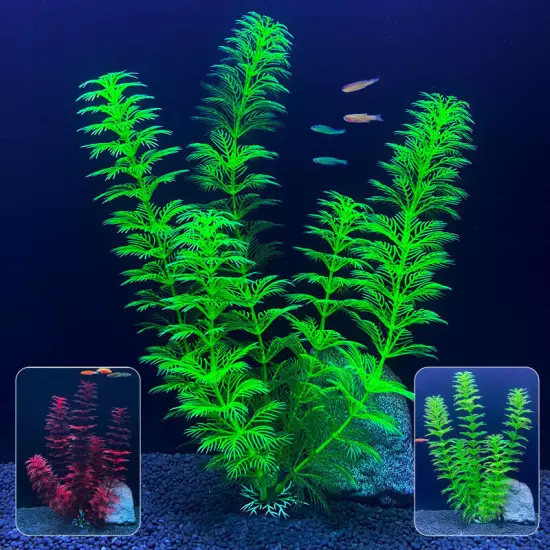 Artificial Fish Tank Plants Aquarium Aquatic Red Grass Flower Ornament Decor ➳