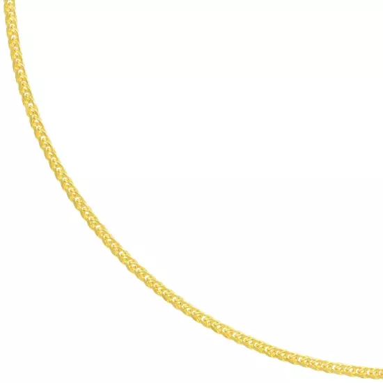 1.25MM SQUARE WHEAT CHAIN NECKLACE REAL 14K YELLOW GOLD