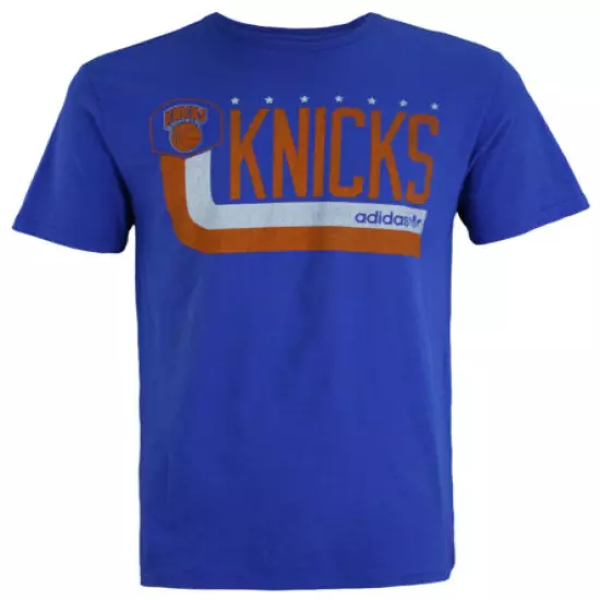 Adidas New York Knicks NBA Men's Team Short Sleeve Tee Shirt, Blue