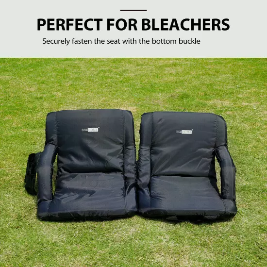 4 Pack Back Support Stadium Seat 24.5'' Wide Portable Reclining Bleacher Chair