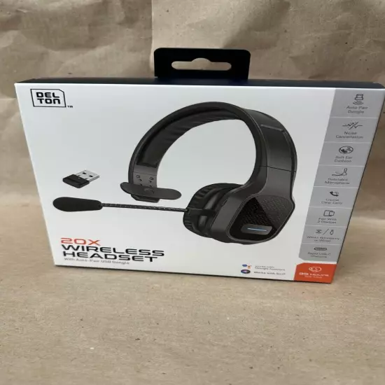 Delton 20X Wireless Computer Headset + USB Dongle