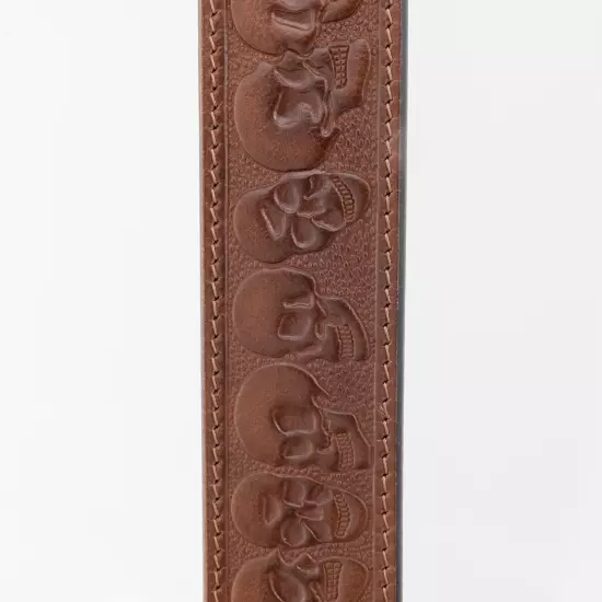 Genuine Leather Belt Strap, Western Full Grain Carved One Piece Leather Belt