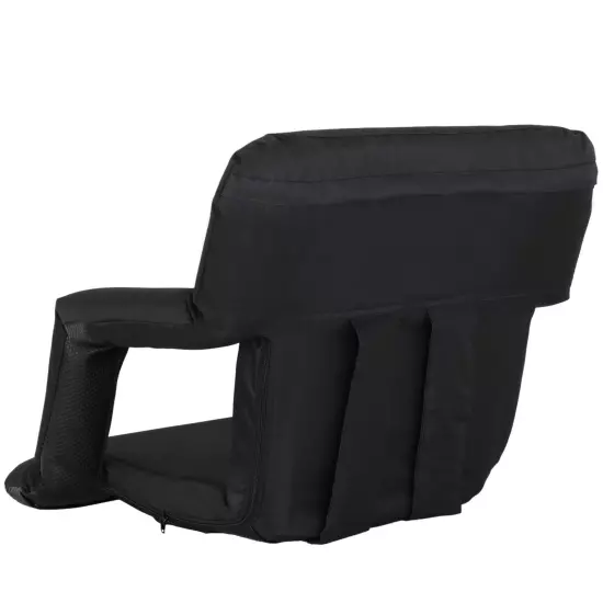 5 Reclining Positions Ergonomics Stadium Seats Chairs For Bleachers Black