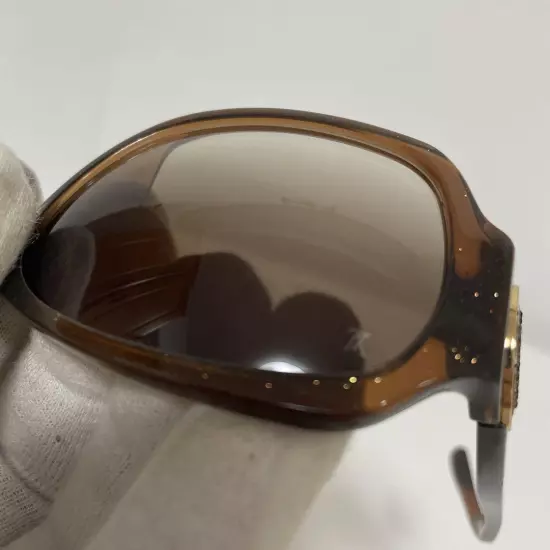 Louis Vuitton Authentic Ursula Strass Sunglasses Z0135E Brown Lame with Case